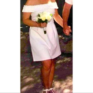 Venus White Off Shoulder Dress - Size Medium